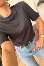 Bisiklet Yaka Tişört Siyah - Görsel 2