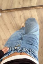 Beli Katlı Balon Mavi Jean - Görsel 3