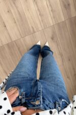 Wom Wide Leg Koyu Mavi Jean - Görsel 3