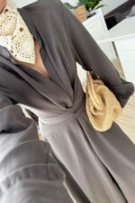 Denis Kuşaklı Gömlek Elbise Kahverengi - Görsel 2