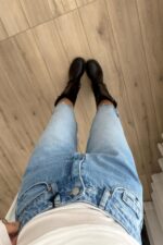 Baggy Orta Mavi Bermuda Şort - Görsel 3