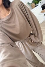 Geniş Kol Bluz Pantolon Takım Toprak - Görsel 3