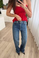 Wom Wide Leg Dark Mavi Jean - Görsel 2