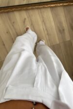 Yong Pileli Pantolon Beyaz - Görsel 3