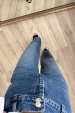 Duble Paça Wide Leg Dark Mavi Jean - Görsel 3