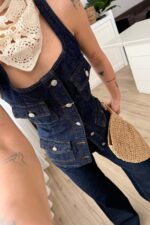 Çok Cepli Denim Yelek Lacivert - Görsel 3