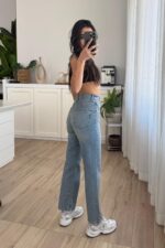 Jenner Straight Mavi Eskitme Jean - Görsel 5