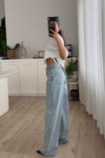 Sonik Wide Leg Açık Mavi Jean - Görsel 4