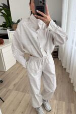 Pötikare Dik Yaka Ceket Şalvar Pantolon Takım Kahverengi - Görsel 2