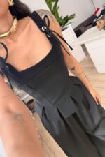 Kolları Bağlamalı Tasarım Bluz Siyah - Görsel 2