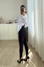 Topuktan Geçmeli Tayt Siyah - Görsel 3