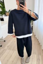 Üstü İki Parça Pantolon Takım Lacivert - Görsel 2