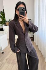 Ant Premium Belden Oturtmalı Ceket Kahverengi - Görsel 2