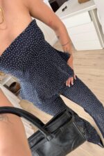 Straplez Ful Taşlı İspanyol Takım Lacivert - Görsel 3