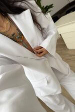 Yong Cebi Asimetrik Ceket Beyaz - Görsel 2