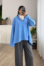 Hank Oversize Gömlek Mavi