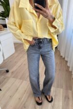 Varıus Wide Leg Antrasit Jean - Görsel 2