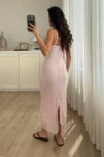 Dantelli İçi Astarlı Elbise Pembe - Görsel 3