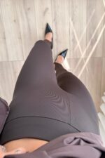 Topuktan Geçmeli Tayt Kahverengi - Görsel 2