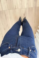 Kesik Paça İspanyol Lacivert Jean - Görsel 3