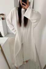 Tasarım Tunik Şallı Takım Beyaz - Görsel 3