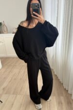 Pis Dikiş Modal Kumaş Takım Siyah - Görsel 2