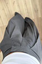 Pileli Geniş Kesim Pantolon Antrasit - Görsel 3