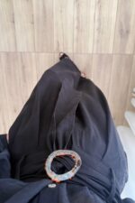 Benek Tokalı Pileli Tensel Pantolon Siyah - Görsel 2