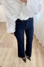 Kesik Paça İspanyol Lacivert Jean - Görsel 2