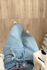 Beli İpli Geniş Paça Açık Mavi Jean - Görsel 3