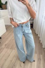 Sonik Wide Leg Açık Mavi Jean - Görsel 2