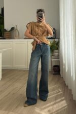 Sonik Wide Leg Dark Mavi Jean