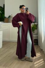 Yırtmaçlı Tasarım Tunik Bordo