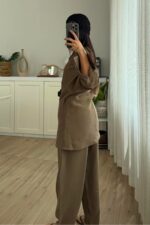 Michel Bağlamalı Oversize Ceket Haki - Görsel 3