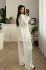 Ang Gümüş Çizgili Kimono Takım - Görsel 4