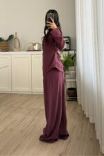 Master Bağlamalı Ceket Pantolon Takım Mürdüm - Görsel 4