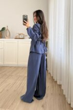 Master Bağlamalı Ceket Pantolon Takım Lacivert - Görsel 4