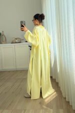 Yırtmaçlı Tasarım Tunik Sarı - Görsel 3