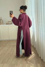 Yırtmaçlı Tasarım Tunik Bordo - Görsel 3