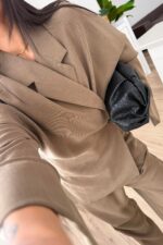 Michel Bağlamalı Oversize Ceket Haki - Görsel 2