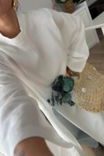 Yırtmaçlı Tasarım Tunik Beyaz - Görsel 3