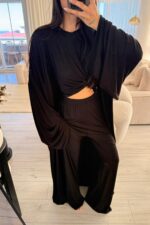 Rumi üç Parça Modal Kumaş Takım Siyah - Görsel 2