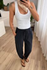 Önü Dikişli Şalvar Pantolon Lacivert - Görsel 2