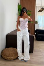 Gr Wide Leg Beyaz Jean