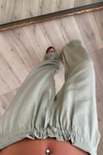 Mek Kırışık Tensel Pantolon Haki - Görsel 3