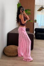 Stefa Çizgili Pantolon Pembe - Görsel 3
