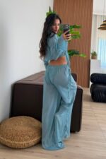 Olivia Gömlek Pantolon Takım Mavi - Görsel 5