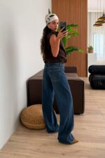 Gj Düşük Bel Lacivert Yıkamalı Jean - Görsel 4