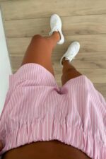 Sunny Çizgili Şort Pembe - Görsel 2