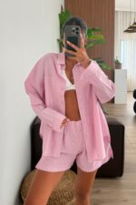 Sunny Çizgili Gömlek Pembe